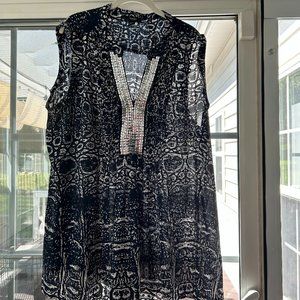 Alfani Navy and Silver blouse Size 18W